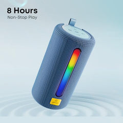 pTron Fusion Buzz 14W Bluetooth Speaker with Pristine Sound, 8hrs Playback, Rhythmic RGB LEDs, Multi-Play Modes BT5.3/TF Card/USB, TWS Feature, Integrated Button Controls, Type-C Charging (Blue)