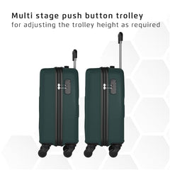 Safari Polypropylene Spinner Pentagon Pro 8 Wheels Set Of 3 (Cabin + Medium + Large) Trolley Bags, Hard Case, 360º Wheeling Luggage, Suitcase For Travel, Navy, 55, 65, 75 cm