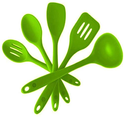 SYGA Silicone Kitchen Utensils Spoon Set, 10 Pieces Silicone Cooking & Baking Tool Sets Non-Toxic Hygienic Safety Heat Resistant_Black
