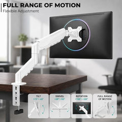 STAR WORK Single Monitor Desk Mount for 13–34” Inch Screens, Heavy Duty Adjustable VESA Monitor Arm with C-Clamp & Grommet Base | Full Motion Tilt & Swivel Rotation (Purple Arm Stand)