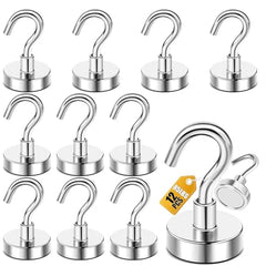 DIYMAG Magnetic Hooks 15pcs 30lbs Cruise Essentials 2026 Magnet Hook | Neodymium Heavy Duty Strong Magnets Hanging Ship Cabins Refrigerator Fridge Classroom Beach Vacation Kitchen Grills Home Tool