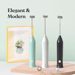 Salt AeroWhisk Classic Rechargeable Milk Frother | 3 Speed Modes | Egg Beater and Milk Frother Attachment | Powerful Motor with Long Lasting Battery, Green