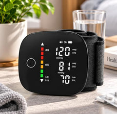 Govee Digital Wrist Blood Pressure Monitor with Heart Rate Display, Automatic BP Checker with Large LCD Screen, Adjustable Wrist Cuff, Memory Function & Rechargeable Design for Home Use