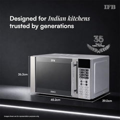 IFB 28 L Air Fry Convection Microwave with 5 in 1 Versatility Bake, Grill, Roast, Reheat, Combi-Cook Mode, Paneer/Ghee Modes, 300 Auto Cook Menus (28SC5, Silver, Auto Defrost,10 Power Levels)