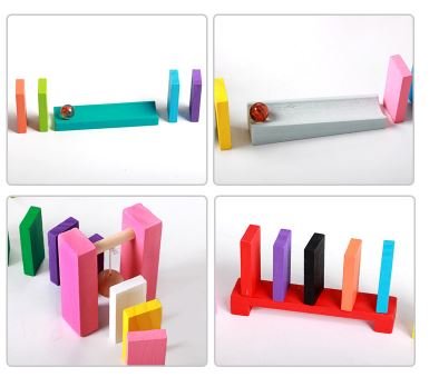 SYGA 120 Pieces 12 Colors Wooden Standard Competition Domino Children Early Educational Toys