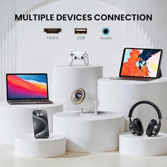 E GATE Atom 3X Projector 4k Ultra HD, Automatic Keystone & Precise Focus, 1080p Native | Rotatable Design | Android 14, Netflix Prime 11,000 Lumens, HDMI-ARC WiFi-6 BT, for Home use Egate