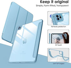 ProElite Case for iPad Air 11 Inch M4/M3/M2 2026/2025/2024, iPad Air 10.9 inch 5th/4th Gen & iPad Pro 11 inch 4th/3rd Gen 2022 case Cover, Transparent Smart Flip Cover with Pencil Holder, Lavender