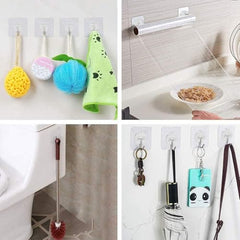 Shivstor 15 Pack Self Adhesive WallHook Heavy DutyHook for Hanging Without Drilling Transparent Nail Free StickyHook Strong Wall Hanger Set of 15 FlowerHook for Kitchen Bathroom Home Storage