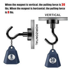 DIYMAG Magnetic Hooks 15pcs 30lbs Cruise Essentials 2026 Magnet Hook | Neodymium Heavy Duty Strong Magnets Hanging Ship Cabins Refrigerator Fridge Classroom Beach Vacation Kitchen Grills Home Tool