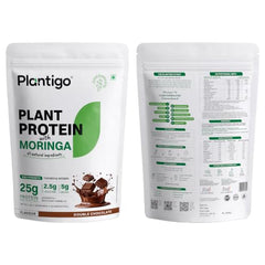 Plantigo Plant Protein Powder with Moringa Superfood | 25g Protein, 5g BCAA, 2.5g Leucine, Digestive Enzymes | 3rd Party Lab Tested | Lush Mango Flavor - Travel Pouch