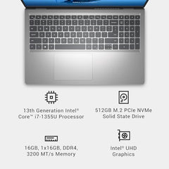 Dell Inspiron 3530 Laptop - 15.6-inch FHD (1920x1080) Display, Intel Core i3-1305U Processor, 8GB DDR4 RAM, 512GB SSD, Intel UHD Graphics, Windows 11 Home, Onsite Service - Carbon Black