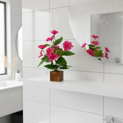 fancymart Artificial Flower Plant Home Décor with Small Size Pot | Pack of 2 | Plant Hanging for Home Decor | Office Decor (DESIGN-01)