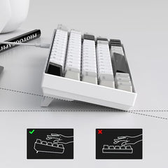 MageGee Portable 60% Mechanical Gaming Keyboard, MK-Box LED Backlit Compact 68 Keys Mini Wired Office Keyboard with Blue Switch for Windows Laptop PC Mac - Blue/White