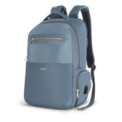 American Tourister Jit+ 2.0 Style 02, 25L Office 3 Compartment Laptop Backpack With Cable Organizer Pouch, USB Charging Port, Trolley Strap & Rain Cover For Unisex, Men & Women - Deep Blue