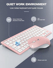 TECKNET Wireless Keyboard and Mouse Combo, Mini Cordless Computer Keyboard and Mouse Set 2.4GHz, Silent Adjustable 1600 DPI, Quiet Click, Lag-Free for Computer, Laptop, PC, Windows, Mac, Chrome OS