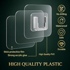 Ydbv Heavy Duty Adhesive Wall Hooks Pack of 10 | Male-Female Interlocking Adhesive Wall Hooks | Strong No Drill Utility Hanger for Kitchen, Bathroom, Router & Extension Board