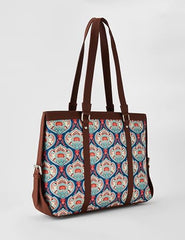 ZOUK Office Bag | Stylish Bags for Office Use | Laptop Bag 15.6 inch | Stylish Tote for Office Use | Purse for Women | Vegan Leather Handbag | Daily & Travel Use | Multicolor Mandala Print