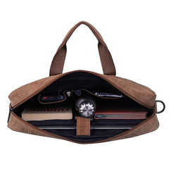 WildHorn Genuine Leather Office Bag for Men | 15.6-Inch Laptop Bag with a Minimalist Design | Professional Leather Bag with Adjustable Straps & Multiple Compartments | 1-Year Warranty
