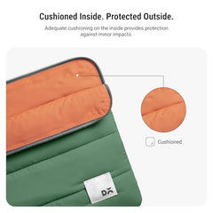 DailyObjects Large Stria Portable Laptop Sleeve | Durable Polyester |Compatible with Laptop/MacBook Air/Pro Upto 16 Inch |Lightweight Water Resistant Fabric |Padded Compartment with Zip Closure- Grey