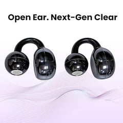 FUTOPIA Loop (OWS) Wireless Bluetooth Earbuds 5.4, Open Ear Design, 10mm Copper Speaker, 300mAh Charging Case, Type-C Fast Charging, HD Sound, BT Name Change, Built-in Mic-Black