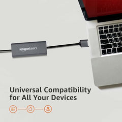 Amazon Basics 4-in-1 Hub Multiport Adapter, USB Hub with Aluminium Shell, 1 x USB 3.0 & 3 x USB 2.0 for PC, MacBook, Mac mini, iMac, Tablet, and Mobile Phones