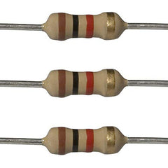 INVENTO 100Pcs 1K Ohm Carbon Film Resistor 1/4 W Resistance 0.25 Watt 250mW 5% Tolerance For DIY