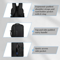 F Gear Blackhawk Black 40L Laptop Backpack, USB Port, Fits 18-inch Laptop