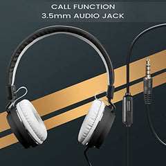 Zebronics Zeb-Storm On Ear Wired Headphone with 3.5mm Jack, Built in Microphone for Calling, 1.5 Meter Cable, Soft Ear Cushion, Adjustable Headband, Foldable Ear Cups and Lightweight Design (Black)