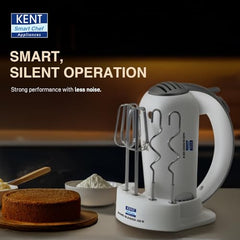 KENT 150W, 5 Speed Control, Copper Motor, Multiple Beaters, Overheating Protection, Food Grade Plastic Body Hand Blender (White)