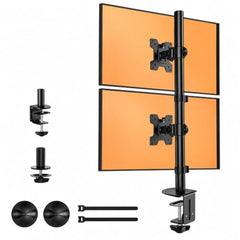 Artikel Double Monitor Desk Mount | Adjustable Heavy Duty Monitor Arms | VESA Mount with C Clamp & Grommet Mounting Base | Computer Monitor Stand for Screen up to 27 inch | Table Mounted | Black