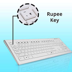 Zebronics K16 Wired Keyboard, 79-Key Layout with Integrated Multimedia Keys, 1.1m Cable Length, ₹ Rupee Key, UV Coated Keys, Spill-Proof Design, USB Interface, Slim & Compact Design