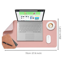AROPANA Anti-Slip Extended Mouse Pad 90x45cm | PU Vegan Leather Desk Mat | Large Computer Desk Protector Pad with Suede Base for Keyboard, Laptop, Office & Home (Grey)
