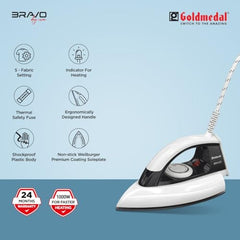 Goldmedal Glide 1100W Dry Iron | Non-stick Weilburger Premium