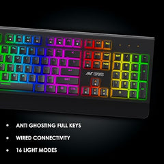 Ant Esports MK4000 Smartchoice Mechanical Gaming Keyboard, RGB LED Backlit Aluminium Base, Hot Swappable Switches, Full Size 104 Keys,Fully Programmable Red Switch, Wired USB, PC Laptop PS5 Compatible