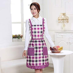 SYGA Black Dotted Design Waterproof Stylish Polyester Fiber Women Apron