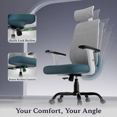 Furnivo Titan Ergonomic Office Chair for Home & Office | Adjustable Armrests | 120 Recline | Lumbar Support | Thick Cushioned Seat | Heavy-Duty Base | 3 Years Warranty (Eco Black Red)