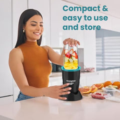 Crompton Ameo Blend | Nutri blender | Smoothie Maker | Mixer Grinder | 400 watts powerful motor | 2 Food grade jars | Sipper Cap | Storage lid | 2 years warranty | Black & Sea Green Color