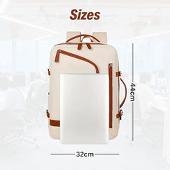 KARRIER 50L CrossZip Laptop Backpack for Men & Women, Spacious Padded Laptop Bag with Multiple Compartments for Office, College, Work & Travel, Cream**