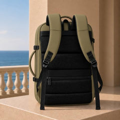 Wesley Luxur 45 Ltrs Overnighter Expandable Travel Laptop Backpack, Flight Cabin Approved Carry On with 16 inch Laptop Compartment, Anti Theft feature business/Travel/Weekender/college Charcoal Black
