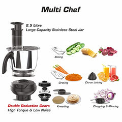 Vidiem Vstar Adc Blu Mixer Grinder 717 A|750 Watts|5 Jar In-1 Juicer|5 Leakproof Jars With Self-Lock, Wet And Dry, Chutneys & Curries|ABS Body|5 Year Warranty On Motor & 2 Year Product Warranty, Blue