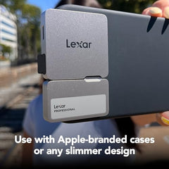 Lexar 1TB Professional Go Portable SSD, Supports Apple ProRes, Up to 1050MB/s Read & 1000MB/s Write, USB 3.2 Gen 2, Rugged, Compatible with iPhone 15 Series, PC & Mac (LSL400X001T-RNSNU)