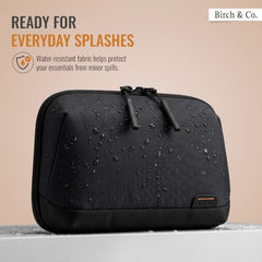 Birch & Co. Travel Organizer Pouch - Gadgets, Cable and Travel Accessories Organisers with Multiple Compartments, Zipper Pocket, Pen Holders, Water-Resistant Accessory Case for Cables, Grey