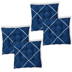 Kuber Industries Chair Pad|Chair Cushion Pad|Chair Cushion with Ties (Blue)