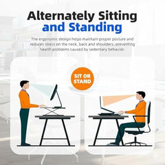 TARKAN Wood Standing Desk Riser, Height Adjustable Sit to Stand Desktop Workstation Table for Laptop & Monitor (Black)