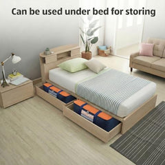 EASY HOME 70 litre Under bed Storage Bags for Clothes | Cloth Storage Organizer with Zip Closure | Wardrobe Bag for Sarees, Quilts & Blankets | Moisture Proof Nylon Cover Bag (54x46x28 cm, Medium)