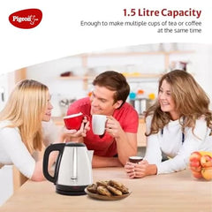 Pigeon 1.5 litre Hot Kettle and Stainless Steel Water Bottle Combo used for boiling Water, Making Tea and Coffee, Instant Noodles, Soup with Auto Shut- off Feature, 1300 W