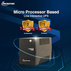 Microtek Legend 650 Line Interactive UPS 650VA/360W, Micro Processor Based UPS System, an Ideal Power Backup & Protection for Desktop PC & Home Office with 2 Years on Electronics and 1 year on Battery