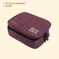 Amazon Basics Travel Organiser for Electronic Accessories, Flexible Padded Dividers, Waterproof, Foam Padding, for Cables, Chargers, Hard Disk, Power Bank (Blue)