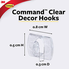Command Decorating & organizing Pack of 20 clips/hooks and 24 mini strips, Damage Free walls, Clear,Plastic