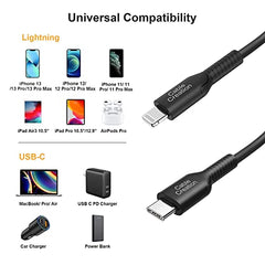 CableCreation Lightning to USB Data Sync Cable [MFi Certified] 0.5 FT